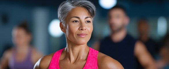 The aerobic step workout enhances cardiovascular fitness through gentle low-impact exercises.