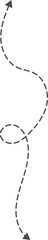 Dual Sided Hand Drawn Curved Dashed Arrow. Scribble Zigzag and Dotted curvy arrow. Wavy Dot Line double side Arrows