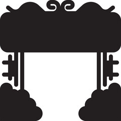 Black Sign Board Way Vector Illustration