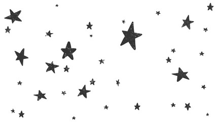 Textured Hand Drawn Star Pattern with Transparent Background 