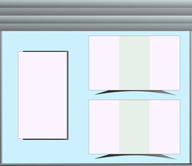 Obraz premium Blank white trifold brochure mockup on light background for design presentation branding identity.