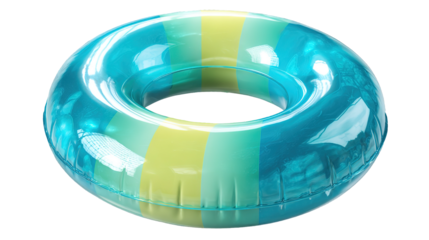 A Colorful swim inflatable ring or rubber ring isolated on white and transparent background,	
