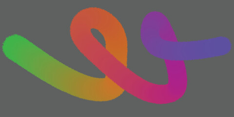 Obraz premium abstract flowing ribbon logo design with vibrant rainbow gradient colors on gray background for modern creative branding