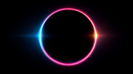 Obraz premium Glowing neon circle with vibrant light effects