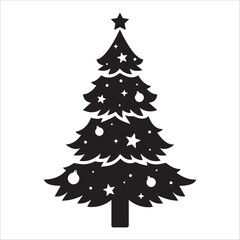 Stylized Christmas Tree With Ornaments Icon