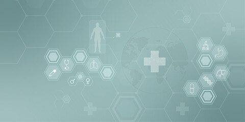 abstract vector medical icons set.blue medical wallpaper