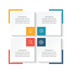 4 Steps presentation business infographic template vector.