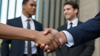 Business deal handshake partnership agreement collaboration success team