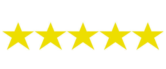 Five stars customer product rating review flat icon for apps and websites