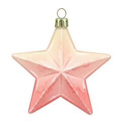 A Gleaming Star Ornament Adorned With Subtle Pink Hues And A Silver Hook For Suspense
