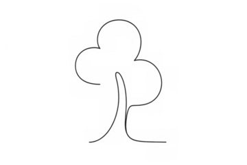 Tree line art drawing representing nature, ecology, and growth concept in a simple minimalist style