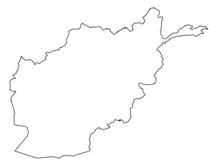 Afghanistan Vector Map Outline | Editable Afghanistan SVG Line Art | Minimalist Country Map for Design & Education