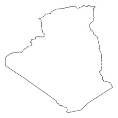 Algeria Vector Map Outline | Editable Algeria SVG Line Art | Minimalist Country Map for Design & Education