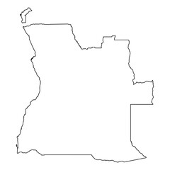 Angola Vector Map Outline | Editable Angola SVG Line Art | Minimalist Country Map for Design & Education