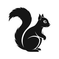 cute squirrel on branch with nut on white background