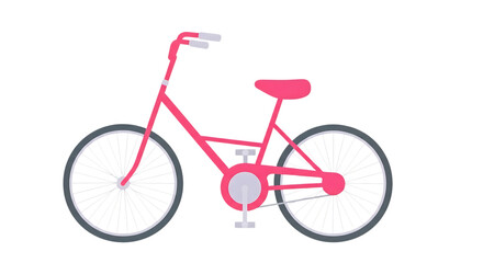 Fototapeta premium Flat Design Pink Women's Bicycle Illustration Isolated