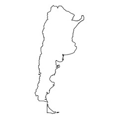 Argentina Vector Map Outline | Editable Argentina SVG Line Art | Minimalist Country Map for Design & Education