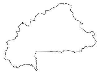 Burkina faso Vector Map Outline | Editable Burkina faso SVG Line Art | Minimalist Country Map for Design & Education