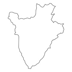 Burundi Vector Map Outline | Editable Burundi SVG Line Art | Minimalist Country Map for Design & Education