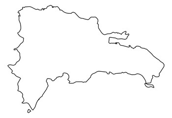 Dominican Republic Vector Map Outline | Editable Dominican Republic SVG Line Art | Minimalist Country Map for Design & Education