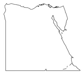 Egypt Vector Map Outline | Editable Egypt SVG Line Art | Minimalist Country Map for Design & Education