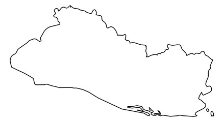 El Salvador Vector Map Outline | Editable El Salvador SVG Line Art | Minimalist Country Map for Design & Education