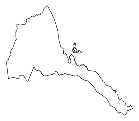Eritrea Vector Map Outline | Editable Eritrea SVG Line Art | Minimalist Country Map for Design & Education