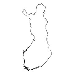 Finland Vector Map Outline | Editable Finland SVG Line Art | Minimalist Country Map for Design & Education