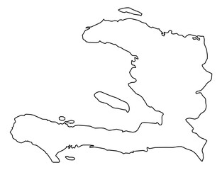 Haiti Vector Map Outline | Editable Haiti SVG Line Art | Minimalist Country Map for Design & Education