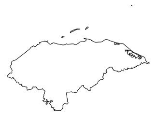 Honduras Vector Map Outline | Editable Honduras SVG Line Art | Minimalist Country Map for Design & Education
