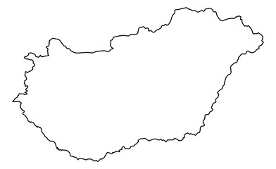 Hungary Vector Map Outline | Editable Hungary SVG Line Art | Minimalist Country Map for Design & Education