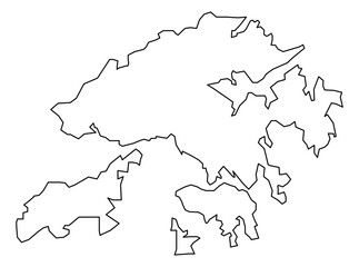 Hong Kong Vector Map Outline | Editable Hong Kong SVG Line Art | Minimalist Country Map for Design & Education