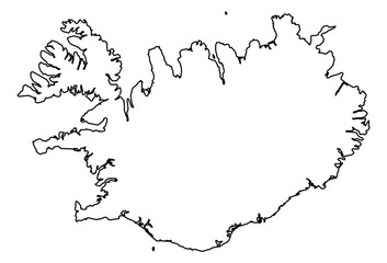 Iceland Vector Map Outline | Editable Iceland SVG Line Art | Minimalist Country Map for Design & Education