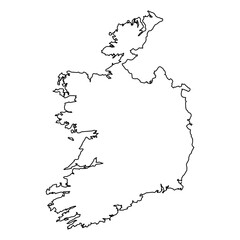 Ireland Vector Map Outline | Editable Ireland SVG Line Art | Minimalist Country Map for Design & Education