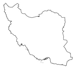 Iran Vector Map Outline | Editable Iran SVG Line Art | Minimalist Country Map for Design & Education