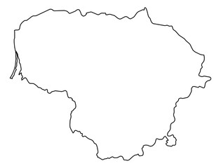 Lithuania Vector Map Outline | Editable Lithuania SVG Line Art | Minimalist Country Map for Design & Education
