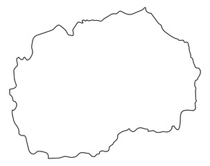 Macedonia Vector Map Outline | Editable Macedonia SVG Line Art | Minimalist Country Map for Design & Education