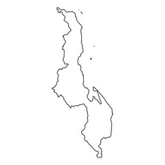 Malawi Vector Map Outline | Editable Malawi SVG Line Art | Minimalist Country Map for Design & Education
