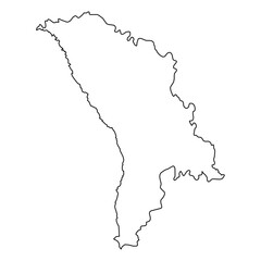 Moldova Vector Map Outline | Editable Moldova SVG Line Art | Minimalist Country Map for Design & Education