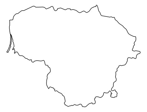 Lithuania Vector Map Outline | Editable Lithuania SVG Line Art | Minimalist Country Map for Design & Education