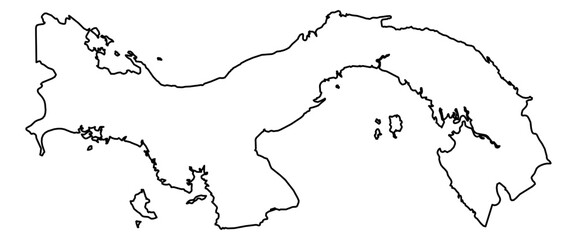 Panama Vector Map Outline | Editable Panama SVG Line Art | Minimalist Country Map for Design & Education