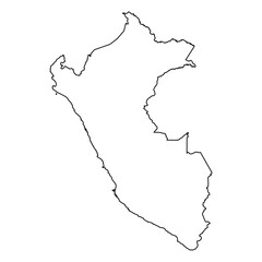 Peru Vector Map Outline | Editable Peru SVG Line Art | Minimalist Country Map for Design & Education