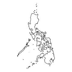 Philippines Vector Map Outline | Editable Philippines SVG Line Art | Minimalist Country Map for Design & Education