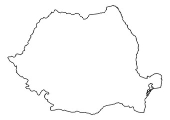 Romania Vector Map Outline | Editable Romania SVG Line Art | Minimalist Country Map for Design & Education