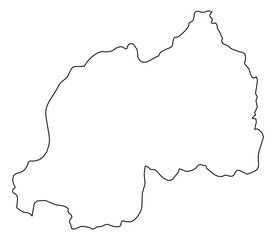 Rwanda Vector Map Outline | Editable Rwanda SVG Line Art | Minimalist Country Map for Design & Education