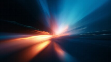 Intense burst of light radiates outward against a dark, moody sky