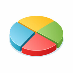 Obraz premium A pie chart with three colored sections illustrates basic expense categories for easy budgeting.