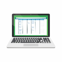 A blank spreadsheet on a laptop screen suggests starting a new expense tracking document.