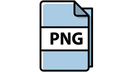 Clean vector icon representing the Portable Network Graphics (PNG) file format. This digital graphic symbolizes a common image document type, ideal for web design and various digital media uses