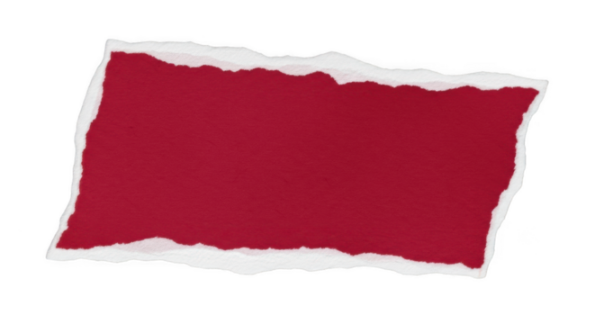 Paper fragment torn edge red textured